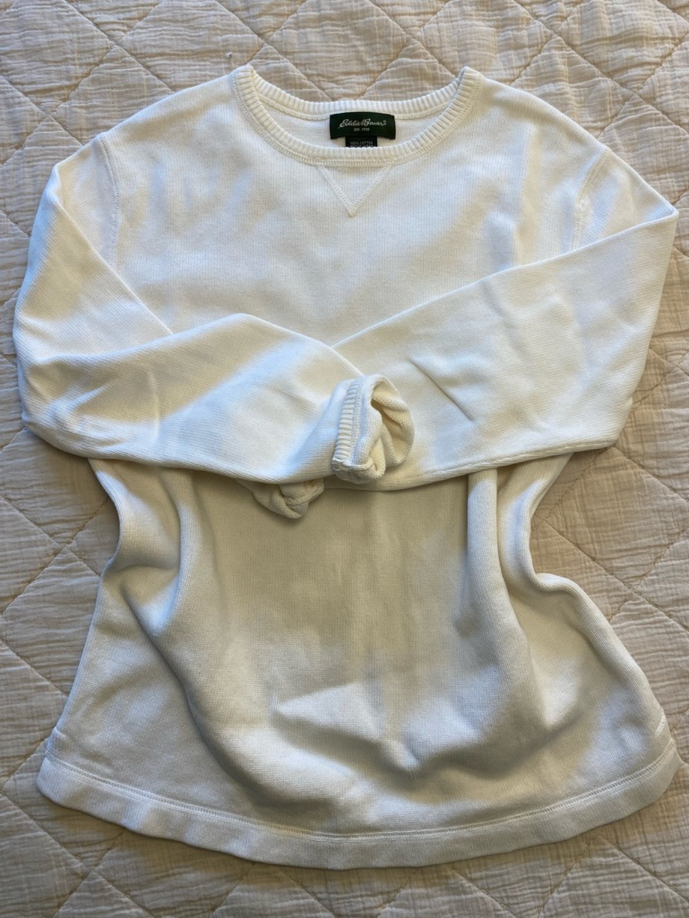 Eddie Bauer Cream Crewneck Sweater